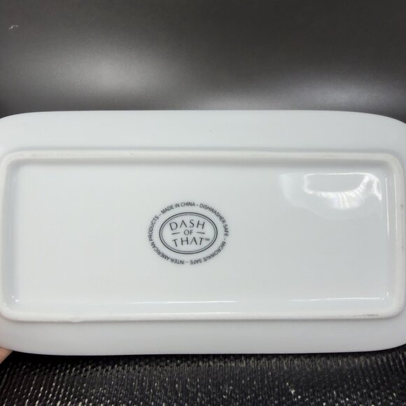 Dash of That White Porcelain Covered Butter Dish Knob Handle Butter Keeper Dish - Picture 4 of 10